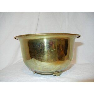 Brass Bowl Vintage Mid Century table piece  three footed flared brim